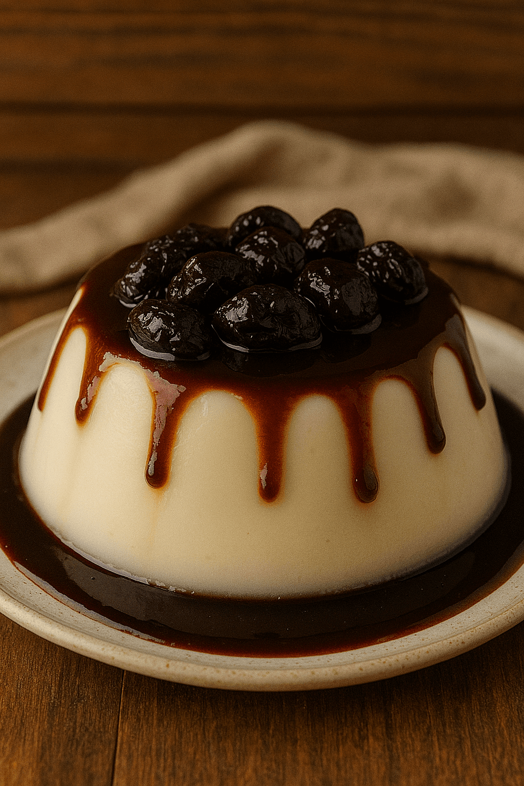 Manjar Branco com Calda de Ameixa